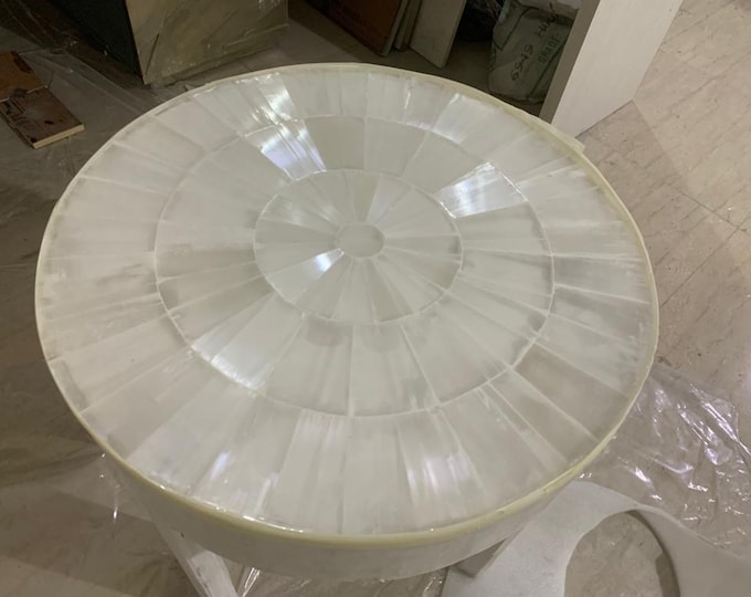 Handmade Selenite Gemstone Table Top | Luxury Sunburst Crystal Decor
