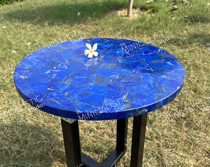 Handmade Natural Lapis Lazuli Table Top | Coffee, Dining, Centre Table