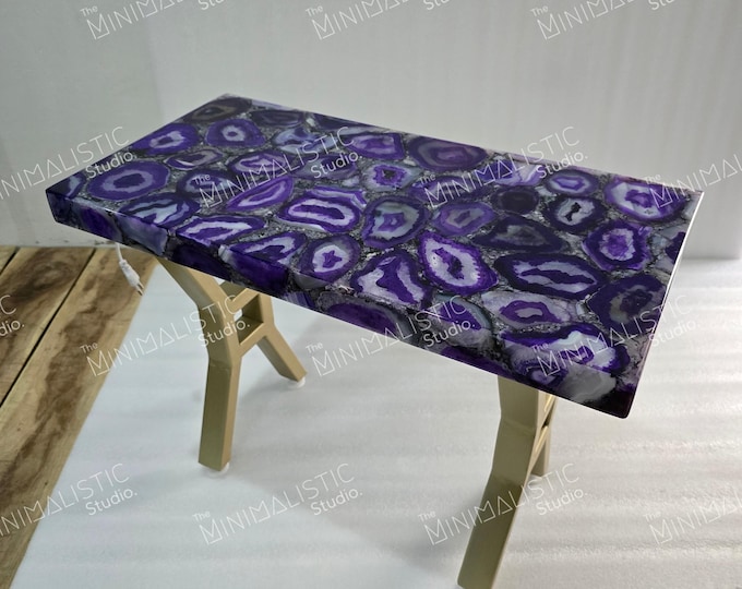 Custom Purple Agate Table Top | Stone Dining, Coffee Table
