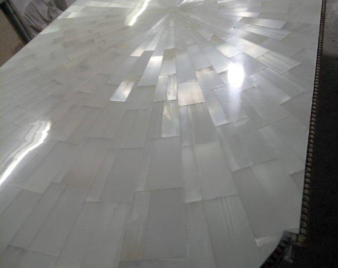 Custom Selenite Crystal Countertop Slab | Kitchen & Bath