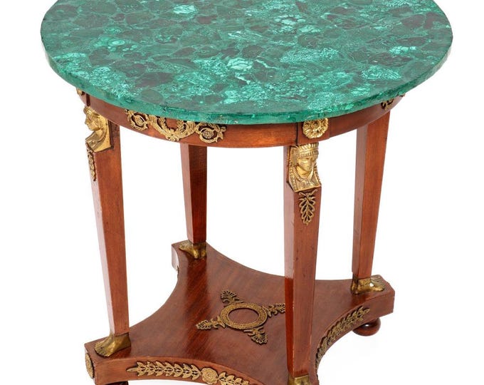 Round Malachite Table Top | Neoclassical French Style (Customisable)