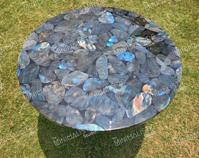 Handmade Labradorite Table Top | Custom Coffee, Dining Table
