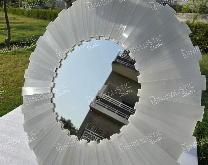 Handmade Selenite Wall Mirror | ( Customisable )