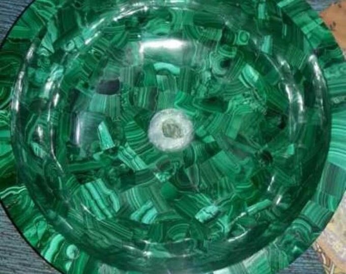 Handmade Malachite Stone Vessel Sink | Luxury Gemstone Bathroom Decor (Customisable)