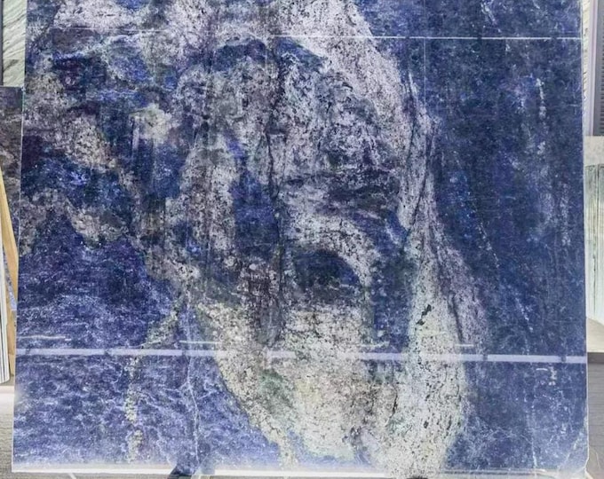 Rectangular Sodalite Table Top | Blue Gemstone Dining & Coffee Table Crystal Luxury Vastu Decor | (Customisable)