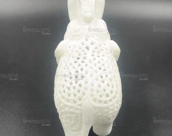 手彫りのマクラナ大理石の象の置物 |インドのジャリの彫刻 - Etsy 日本
