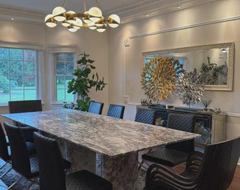 Rectangular Calacatta Viola Marble Table Top | Handmade Decor | Dining | (Customisable)