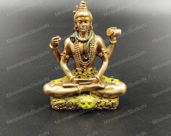 Mini Lord Shiva Statue | Handmade Resin Mahadev Murti, 2.5 Inch