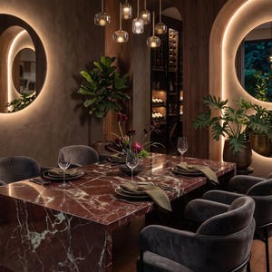 Rosso Levanto Marble Table Top | Rectangular Handmade Dining Top | (Customisable)