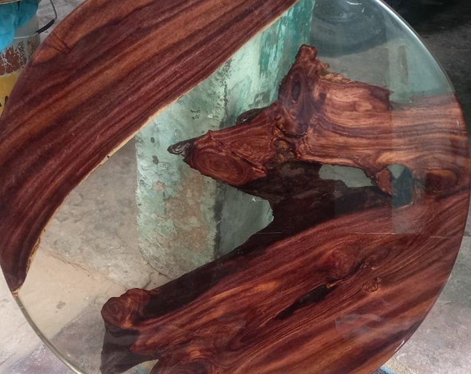 Clear Epoxy Acacia Wood Round Table Top | Coffee & Dining Table | (Customisable)