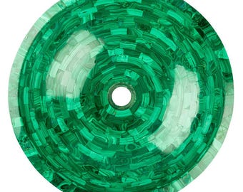 Round Malachite Sink | Luxury Green Gemstone Wash Basin | (Customisable)
