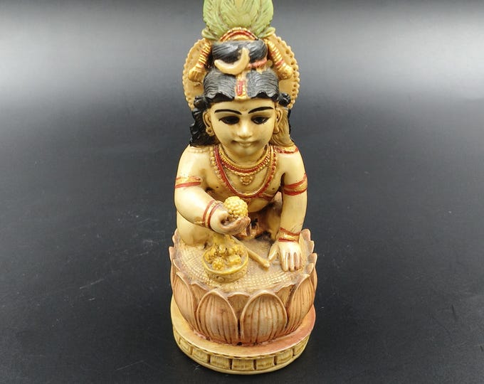 Handmade Laddu Gopal Statue | 4 Inch Baby Krishna Resin Idol