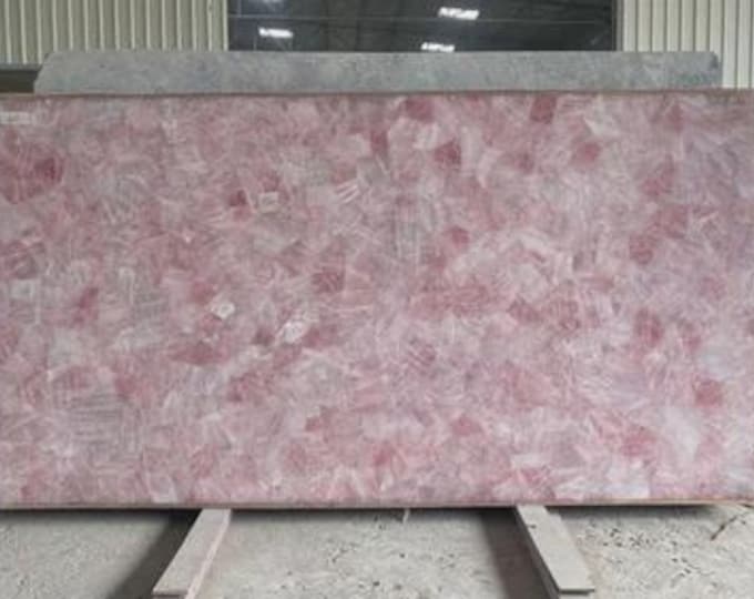 Dark Pink Rose Quartz Slab | Luxury Countertop (Customizable)