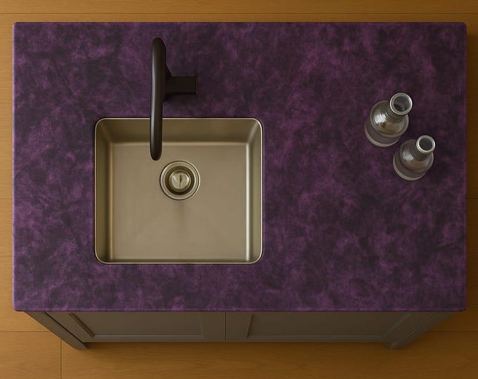 Amethyst Kitchen Counter Top | Purple Gemstone Vanity Counter | Crystal Luxury | (Customisable)