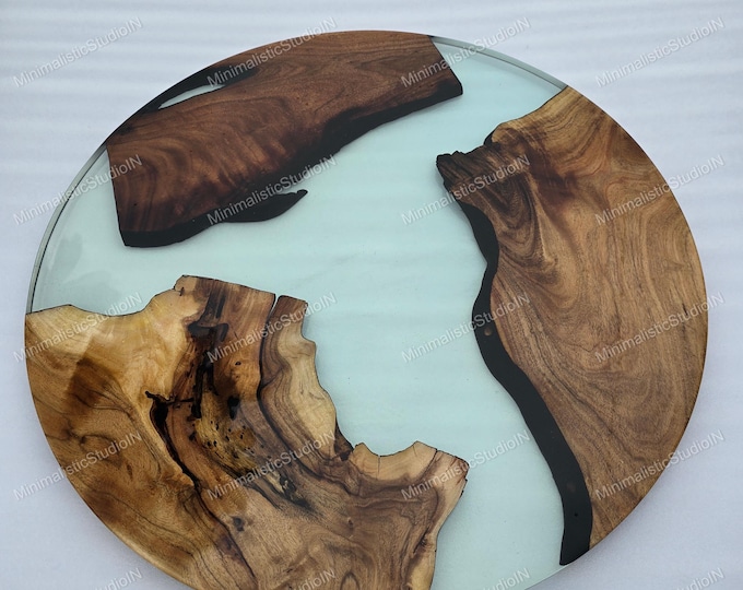 Acacia Wood River Coffee Table Top | Handmade Epoxy Resin Centerpiece