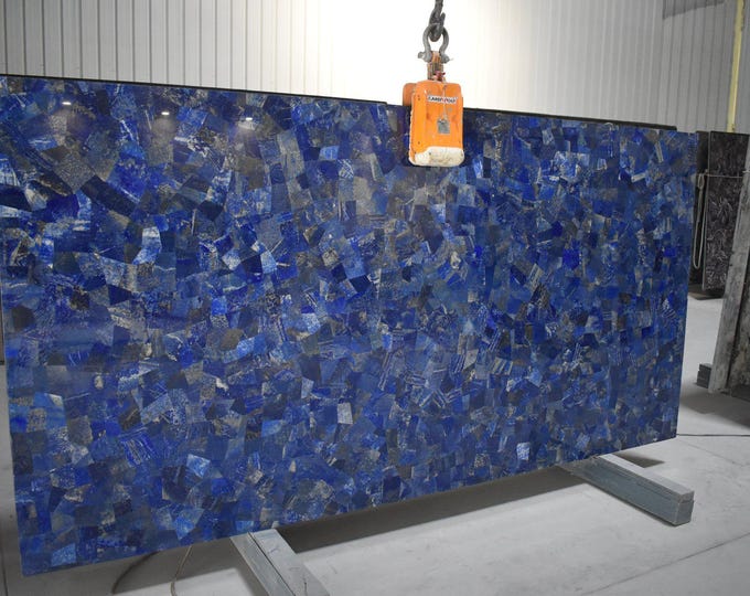 Rectangular Lapis Lazuli Table Top | Gemstone Mosaic, Custom Sizes