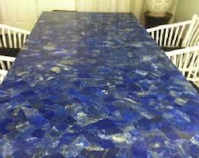 Rectangular Lapis Lazuli Table Top | Blue Gemstone Slab, Customizable