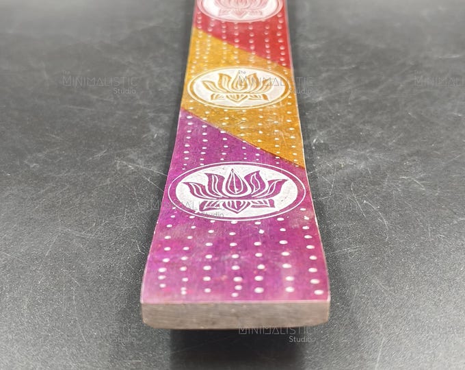 Hand-Painted Stone Incense Holder | Ethnic Mandala Art, Indian Decor