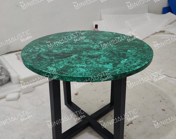 Handmade Malachite Table Top | Custom Coffee, Corner Table