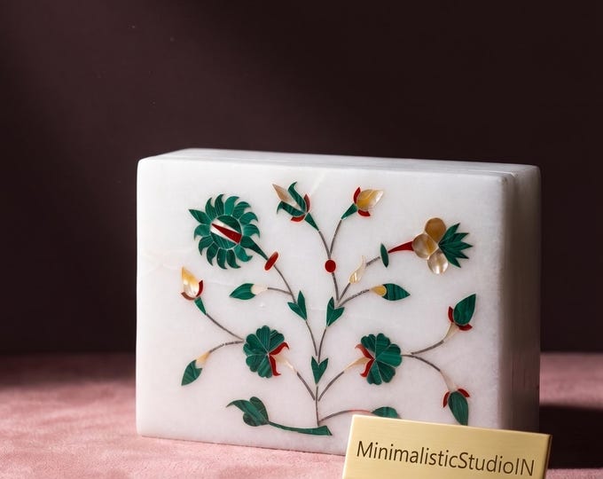 Rectangular Marble Jewellery Box |  Keepsake Storage | 6x4 Inch