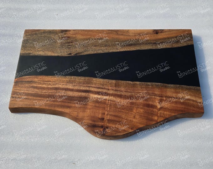 Acacia Wood & Epoxy Table Top | Rectangle Dining Table