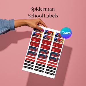 Spiderman School Labels: Editable Superhero Name Tags (Printable Set)