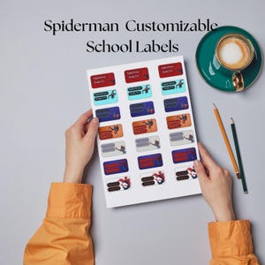 Spiderman School Labels: Editable Superhero Name Tags (Printable Set)