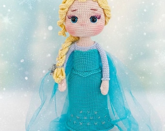 Handmade Crochet Princess Doll – Elsa Inspired Amigurumi
