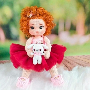 Handmade Crochet Doll: Cotton Amigurumi Doll with Bunny