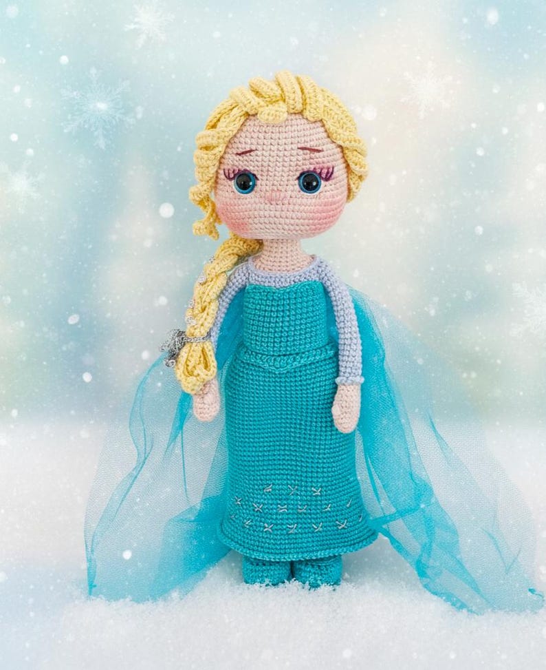 Handmade Crochet Princess Doll – Elsa Inspired Amigurumi image 7