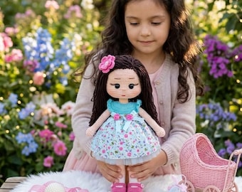 Handmade Crochet Amigurumi Doll, Baby Girl Gift