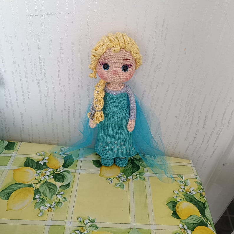 Handmade Crochet Princess Doll – Elsa Inspired Amigurumi image 6