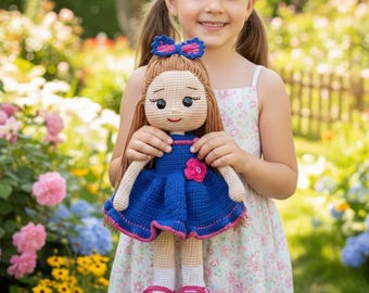 Handmade Crochet Amigurumi Doll, Cotton Knitted Gift