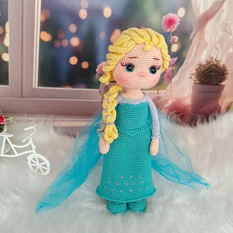 Handmade Crochet Princess Doll – Elsa Inspired Amigurumi image 13