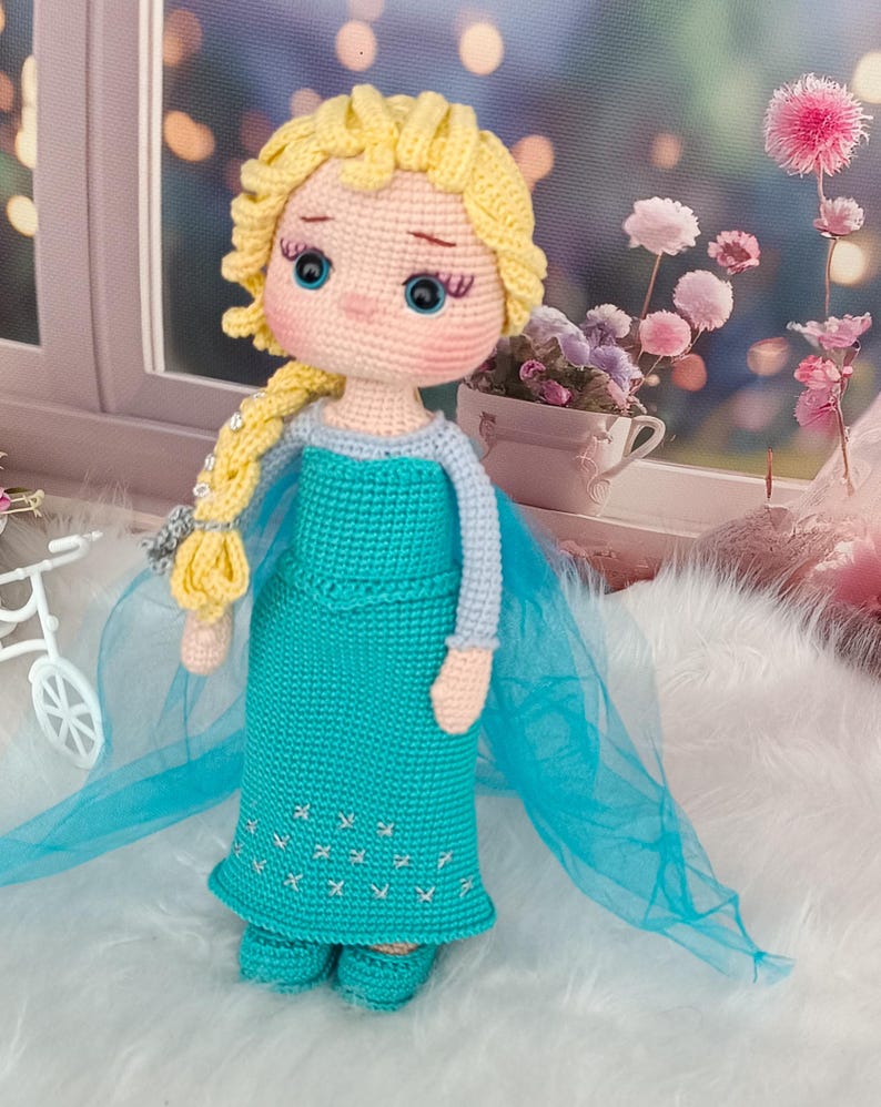 Handmade Crochet Princess Doll – Elsa Inspired Amigurumi image 9