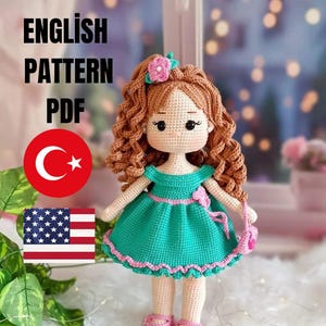 Zümrüt doll, crochet doll pattern PDF, amigurumi doll pattern, PDF