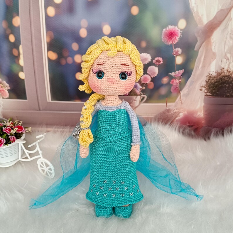 Handmade Crochet Princess Doll – Elsa Inspired Amigurumi image 11