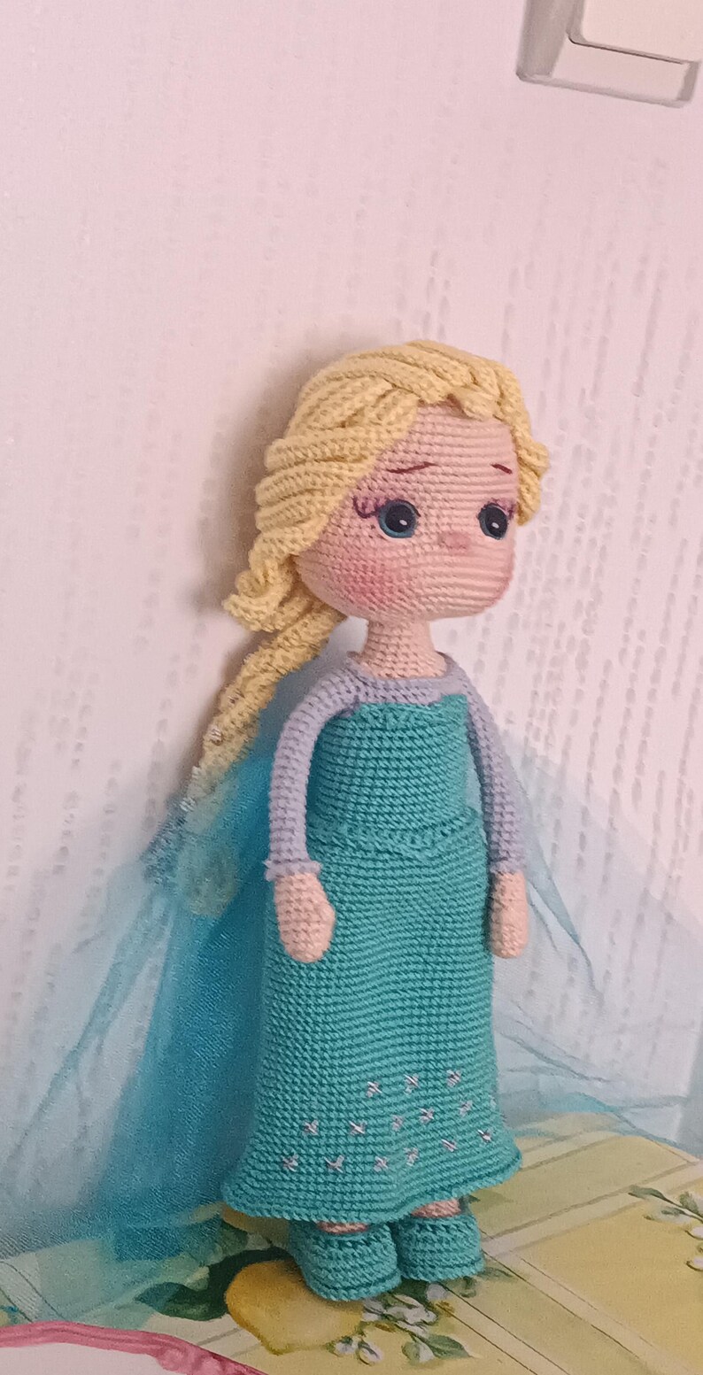Handmade Crochet Princess Doll – Elsa Inspired Amigurumi image 5