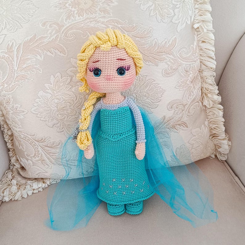 Handmade Crochet Princess Doll – Elsa Inspired Amigurumi image 4
