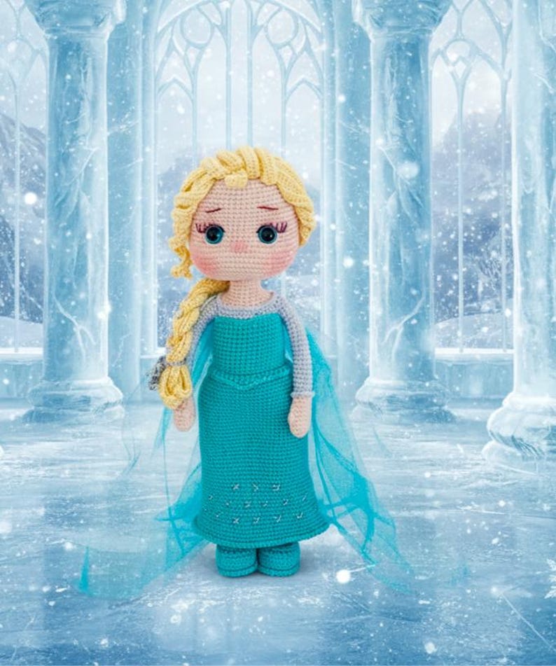Handmade Crochet Princess Doll – Elsa Inspired Amigurumi image 2