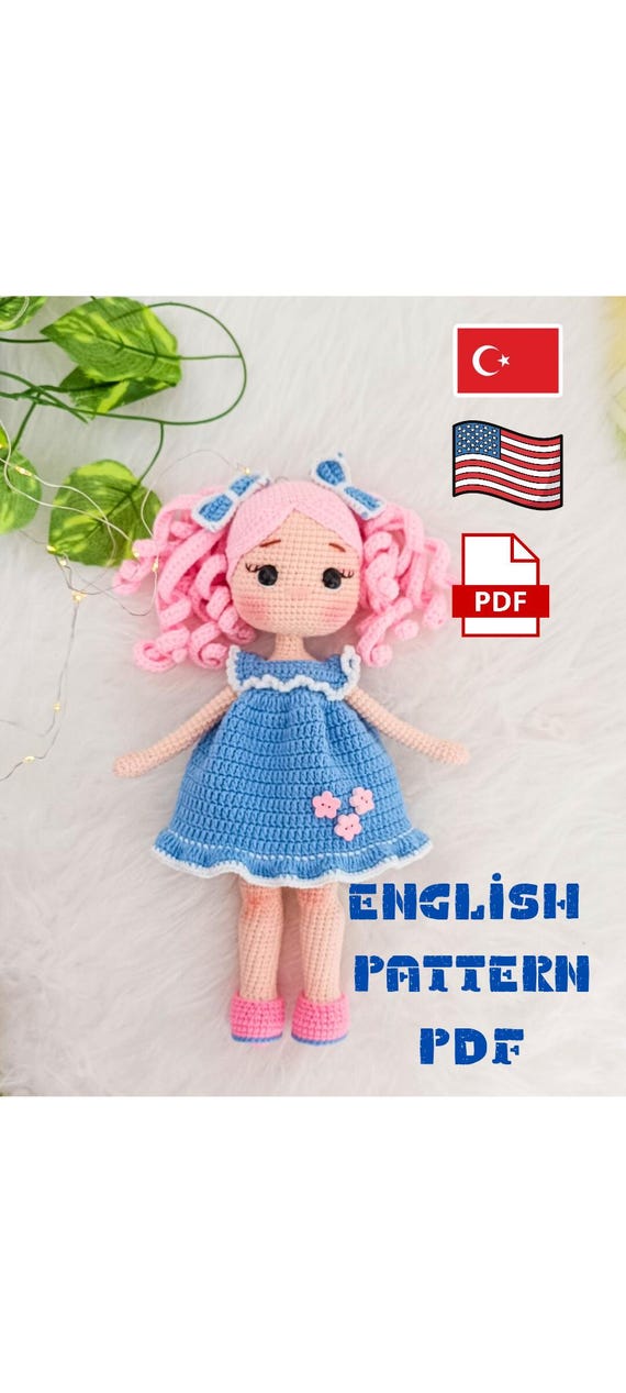 Amigurumi Bella Doll, Crochet Pattern: 11-inch Plush Toy (PDF Tutorial), crochet doll, stuffed doll, finished doll pattern PDF, pattern pdf