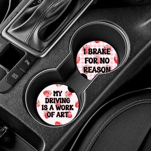Car Coasters, Cute Car Coasters, Set of 2 Car Coasters,  funny Car Coasters, Car Accessories