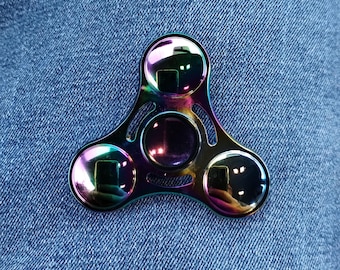 Classic Original Design Metal Fidget Spinner Rainbow Iridescent Color Stress Relief Calming Novelty Thoughtful Unique All Occasion Gift