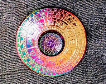 Unique Beautiful Colorful Zodiac Metal Fidget Spinner Soothing Relaxing Fun Interesting Conversation Piece Great Gift Idea