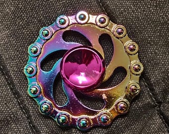 Metal Rainbow Fidget Spinner for Fun Collecting Nice Gift item Bicycle Chain Style