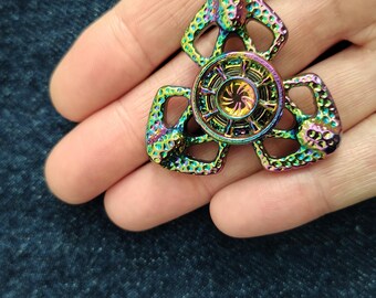 Relaxing Soothing Medieval Fidget Spinner Pretty Rainbow Metal Unique Collectable Perfect Gift Item