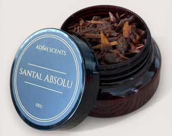 100 g Bakhoor Räucherstäbchen SANTAL ABSOLU – Thiouraye – Handgefertigt – Kunsthandwerklich – cremiges Sandelholz, Moschus