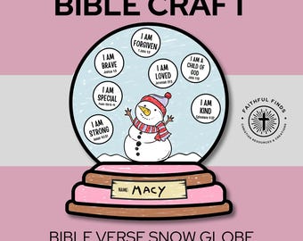 Who I Am in Christ Snow Globe Bible Craft Activity Printable | Homeschool Sunday School VBS (Digital Download)