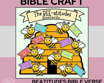 Matthew 5:1-12 Beatitudes Bible Craft Activity Printable | Homeschool Sunday School VBS (Digital Download)