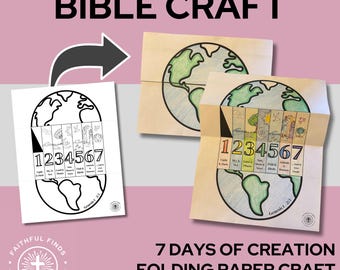 7 Days of Creation Bible Craft Activity Printable | Homeschool Sunday School VBS (Digital Download)